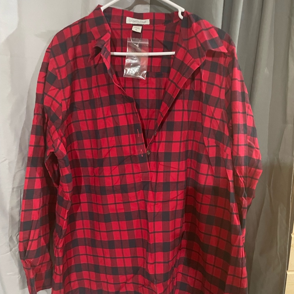 Coldwater Creek Red and Black Plaid Shirt
